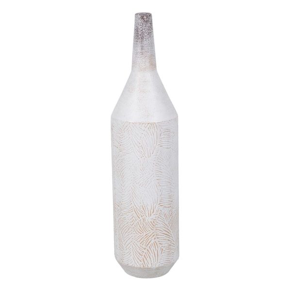 Vase White Iron 15 x 15 x 60,5 cm Fashion