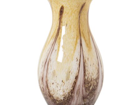 Vase Alexandra House Living Sand Crystal 18 x 18 x 34 cm For Sale