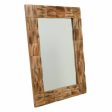 Wall mirror Alexandra House Living Natural 84 x 2 x 62 cm Rectangular For Sale