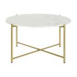 Centre Table DKD Home Decor 81 x 81 x 44 cm Marble Iron Discount