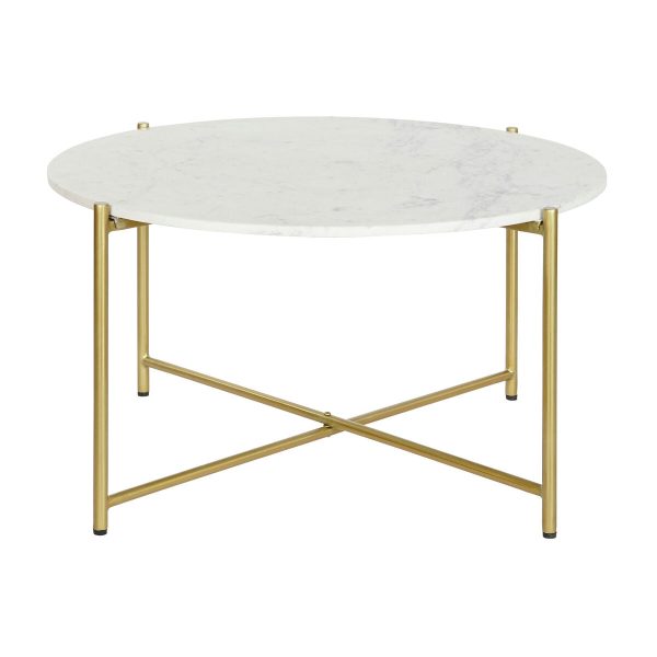 Centre Table DKD Home Decor 81 x 81 x 44 cm Marble Iron Discount