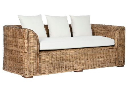 Garden sofa Home ESPRIT White Brown Natural Rattan 174 x 88 x 69 cm For Discount