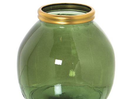 Vase made from recycled glass Alexandra House Living Green Crystal 21 x 20 cm Online Sale