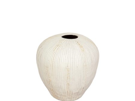 Vase Romimex Beige Terracotta 40 x 40 x 40 cm For Sale