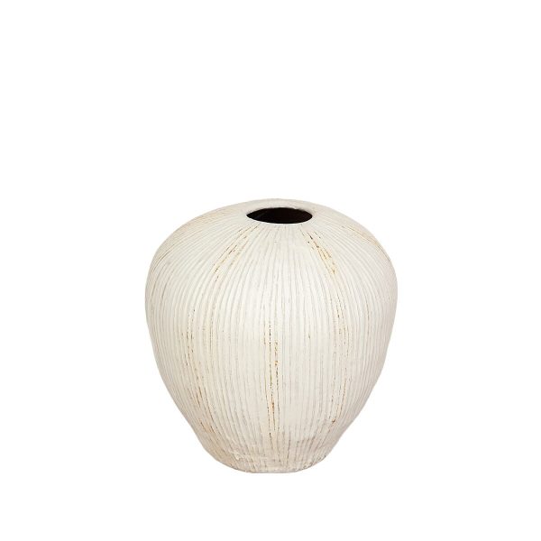 Vase Romimex Beige Terracotta 40 x 40 x 40 cm For Sale