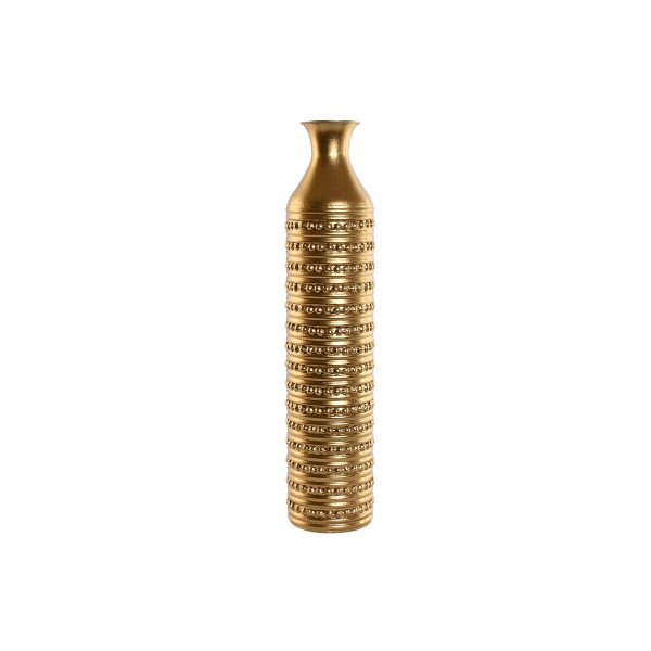 Vase Home ESPRIT Golden Metal Modern 13 X 13 X 61,5 cm Online Hot Sale