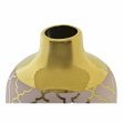 Vase DKD Home Decor Pink Golden Porcelain Oriental Chromed 13 x 13 x 26 cm Hot on Sale