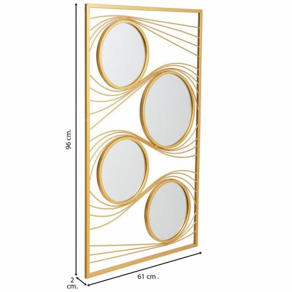 Wall mirror Alexandra House Living Golden 2 x 96 x 61 cm Rectangular Online