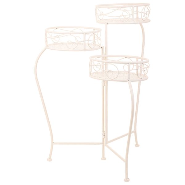 Flower Pot Stand Alexandra House Living White Metal Iron 34 x 76 x 40 cm Online