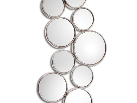 Wall mirror Alexandra House Living Silver Metal Circles 6 x 87 x 45 cm Circular Hot on Sale