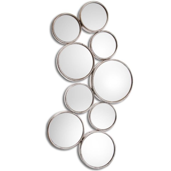 Wall mirror Alexandra House Living Silver Metal Circles 6 x 87 x 45 cm Circular Hot on Sale