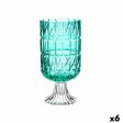 Vase Engraving Turquoise Crystal 13 x 26,5 x 13 cm (6 Units) Fashion