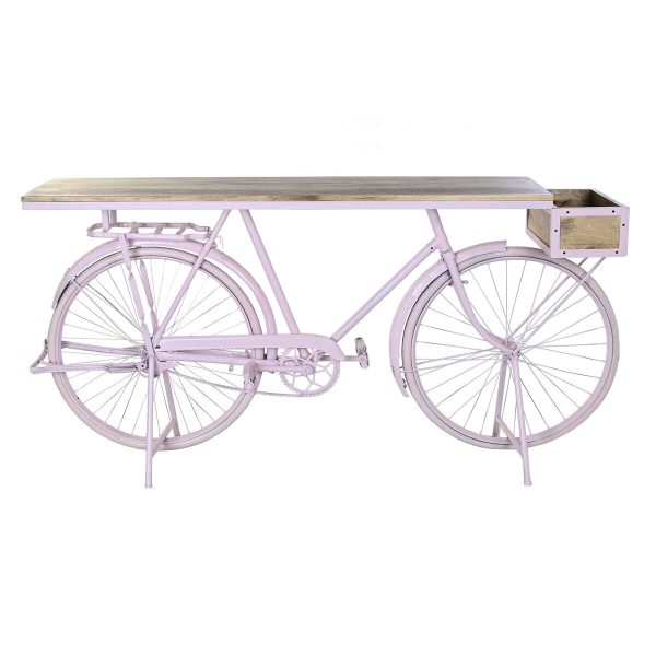 Console DKD Home Decor Bicycle 180 x 41 x 94 cm Light Pink Iron Mango wood Cheap