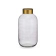 Vase Grey Golden Glass 14,5 x 29,5 x 14,5 cm (6 Units) Cheap