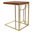 Corner table Alexandra House Living Gold Natural 35 x 55 x 45 cm Online Sale