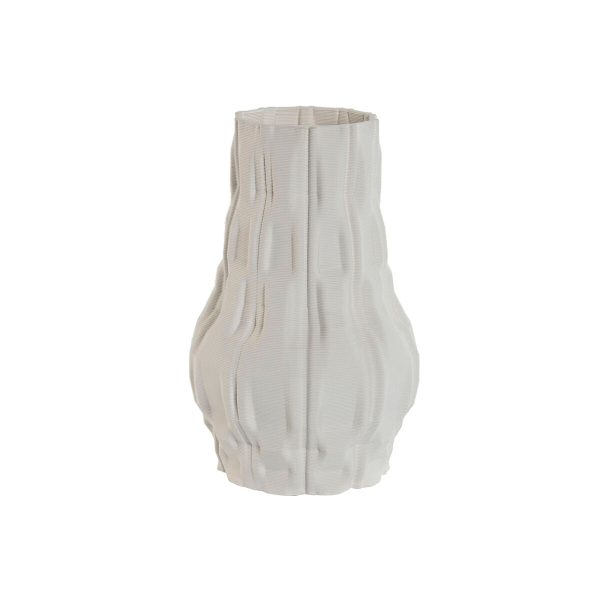 Vase Home ESPRIT White Stoneware Modern 14,5 x 14,5 x 24 cm For Sale