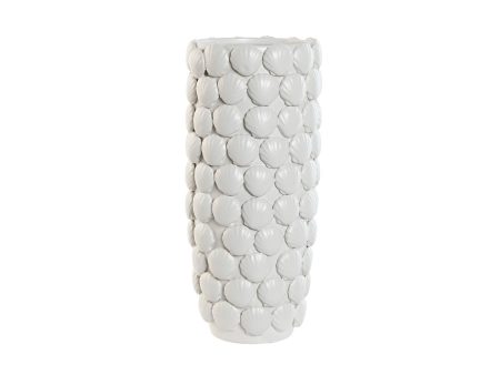 Vase Home ESPRIT White Stoneware Mediterranean 15,5 X 15,5 X 33,5 cm For Sale