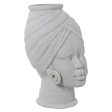 Vase Alexandra House Living White Ceramic African Woman 18 x 18 x 29 cm For Cheap