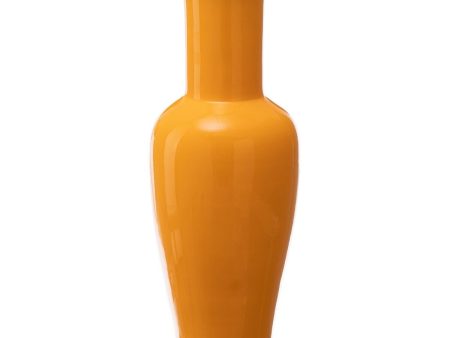 Vase 18 x 18 x 46,5 cm Ceramic Yellow on Sale