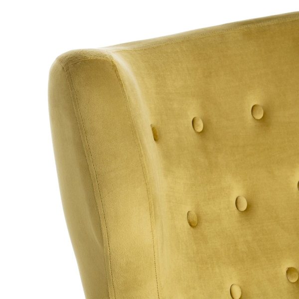 Armchair 75 x 83 x 103 cm Synthetic Fabric Wood Mustard For Sale