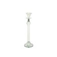 Candleholder Romimex Transparent Glass 9 x 32 x 9 cm Online Hot Sale