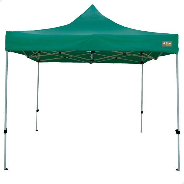 Gazebo Aktive Foldable Adjustable height Steel Polyester 420D Oxford Green 300 x 320 x 300 cm Online