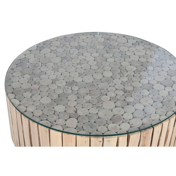 Centre Table Home ESPRIT Natural Crystal Eucalyptus wood 90 x 90 x 30 cm For Sale