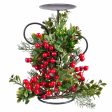 Candle Holder Red Green Metal Plastic Christmas 15 x 15 x 25 cm Fashion