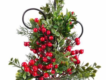 Candle Holder Red Green Metal Plastic Christmas 15 x 15 x 25 cm Fashion