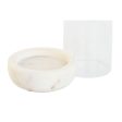 Candleholder Home ESPRIT White Natural Crystal Marble 10 x 10 x 18 cm Hot on Sale