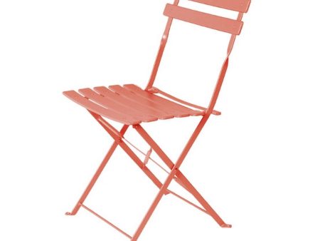 Garden chair Sira Orange Steel 41 x 46 x 80 cm (2 Units) For Cheap