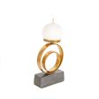 Candleholder Romimex Black Golden Aluminium 16 x 23 x 7 cm Circle Hot on Sale