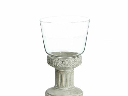 Candleholder 17,5 x 17,5 x 29,5 cm Crystal Grey Cement Online now