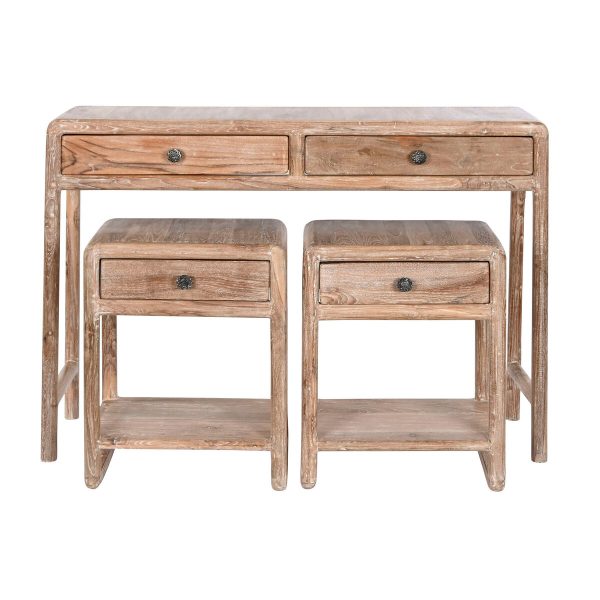 Console Home ESPRIT Teak Recycled Wood 121 x 35 x 88 cm (3 Pieces) Online Hot Sale