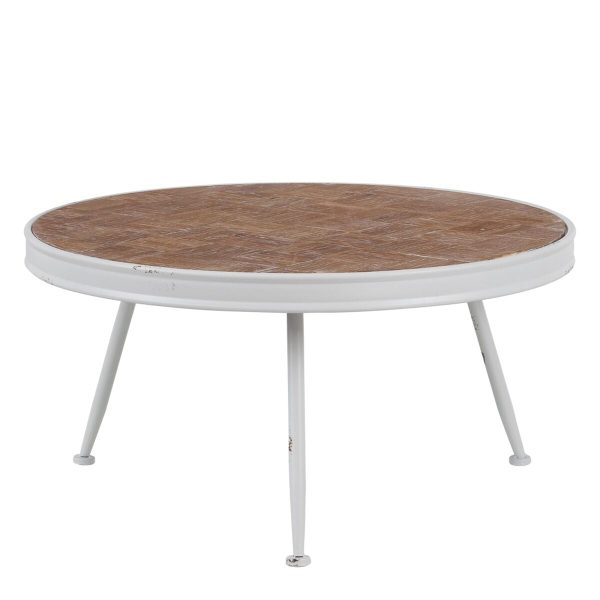 Centre Table White Natural 74,5 x 74,5 x 38 cm Supply