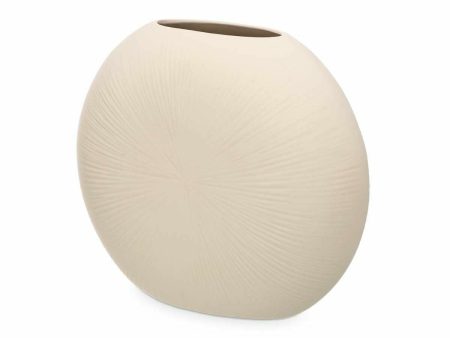 Vase Beige Ceramic 36 x 34 x 16 cm (2 Units) Circular For Discount