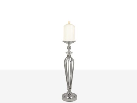 Candleholder Romimex Silver Metal Glass 16 x 50 x 16 cm Online