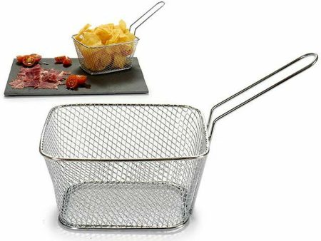 Basket for Presenting Aperitifs Silver Iron 24 x 13 x 11 cm (24 Units) on Sale