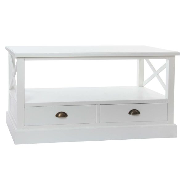 Centre Table DKD Home Decor White Wood (108 x 48 x 56,5 cm) Fashion