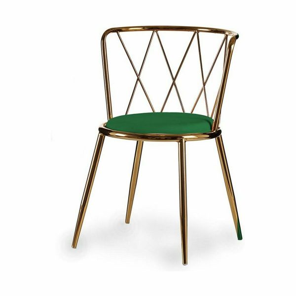 Chair Rhombus Green Golden 50,5 x 73 x 51 cm (2 Units) Online Hot Sale