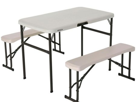 Folding Table Lifetime Cream 106,5 x 73,5 x 61 cm Steel Plastic For Sale