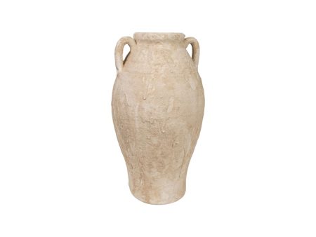 Vase Romimex White Terracotta 21 x 37 x 21 cm With handles For Cheap