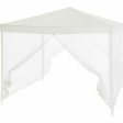 Gazebo 140 Steel 100 % polyester 3 x 3 m White Online Hot Sale