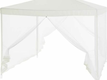 Gazebo 140 Steel 100 % polyester 3 x 3 m White Online Hot Sale