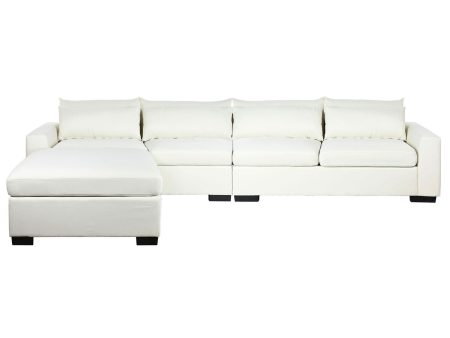 Chaise Longue Sofa DKD Home Decor Beige Cream Wood Modern 386 x 218 x 88 cm Online Hot Sale