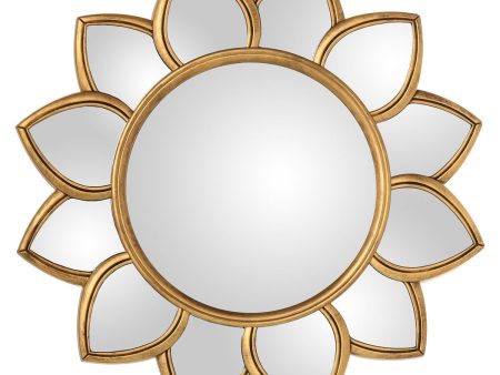 Wall mirror Alexandra House Living Golden Flower Online Sale