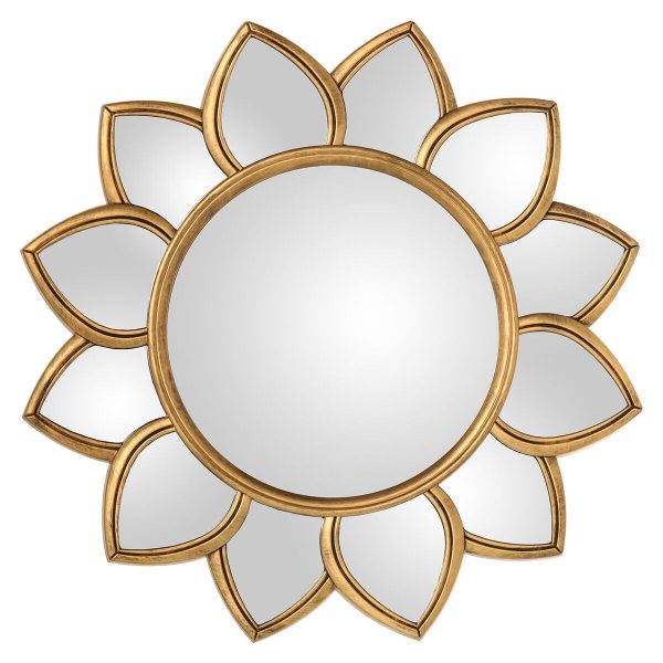 Wall mirror Alexandra House Living Golden Flower Online Sale