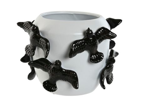 Vase Home ESPRIT White Black Stoneware Modern 29 X 29 X 21,5 cm Sale