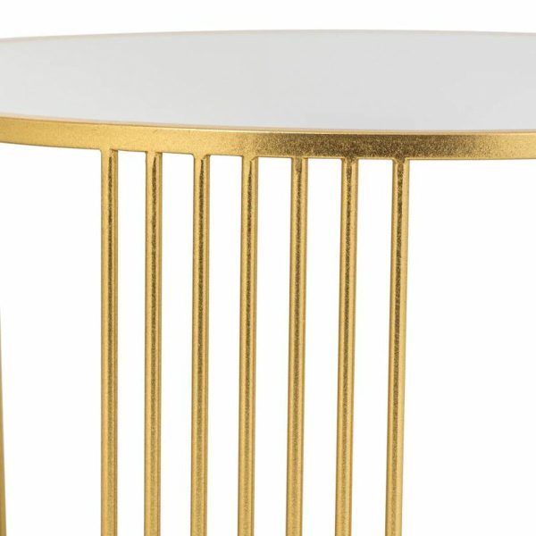 Centre Table Alexandra House Living Gold Iron Mirror MDF Wood 80 x 48 x 80 cm For Sale