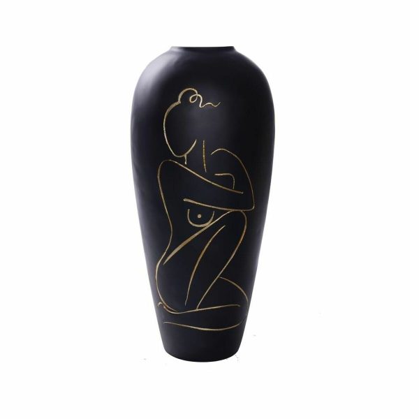 Vase DKD Home Decor Lady Black Resin Modern (34 x 34 x 73,5 cm) Online